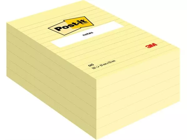 Memoblok Post-it 660 lijn 102x152mm canary yellow