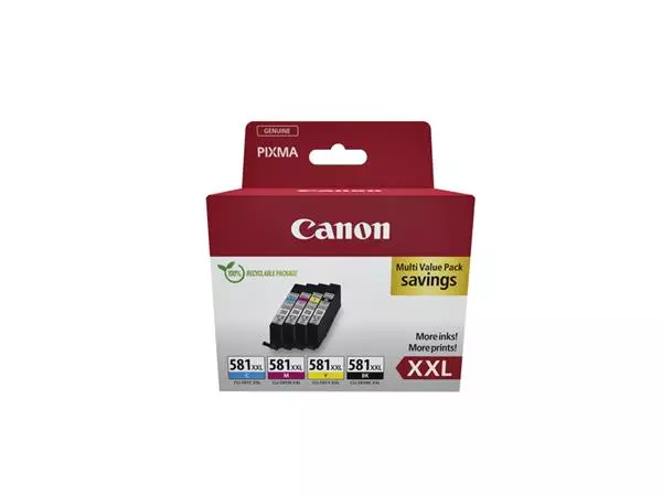 Buy your Inktcartridge Canon CLI-581XXL zwart + 3 kleuren at QuickOffice BV