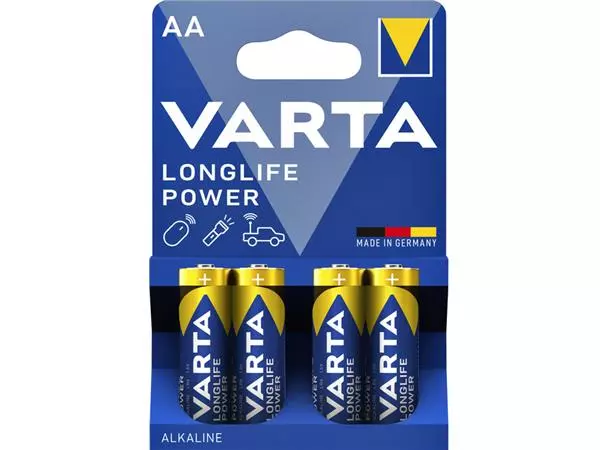 Een Batterij Varta Longlife Power 4xAA koop je bij KantoorProfi België BV