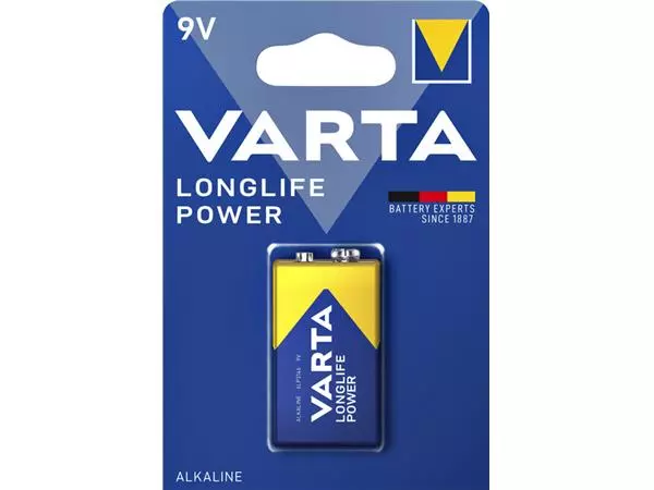 Een Batterij Varta Longlife Power 9Volt koop je bij KantoorProfi België BV