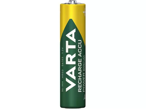 Een Batterij oplaadbaar Varta 4xAAA 800mAh ready2use koop je bij NiceSupplies.nl