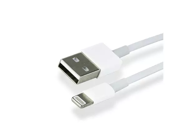 Een KABEL GREEN MOUSE USB LIGHTNING-A 1METER WIT koop je bij Kantoorvakhandel van der Heijde