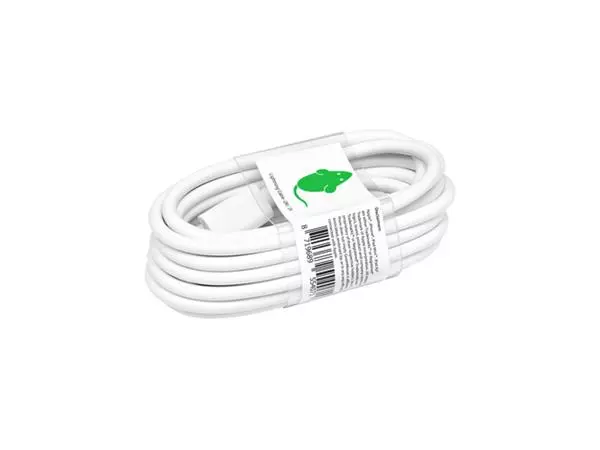 Een Kabel Green Mouse USB Lightning-A 2 meter wit koop je bij Van Leeuwen Boeken- en kantoorartikelen