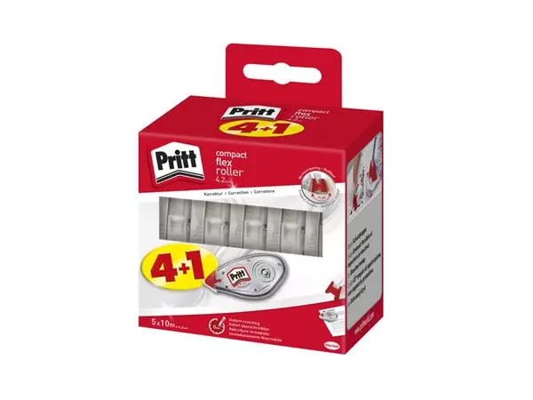 Een Correctieroller Pritt Compact Flex 4.2mmx10m valuepack à 4+1 gratis koop je bij Alles voor uw kantoor