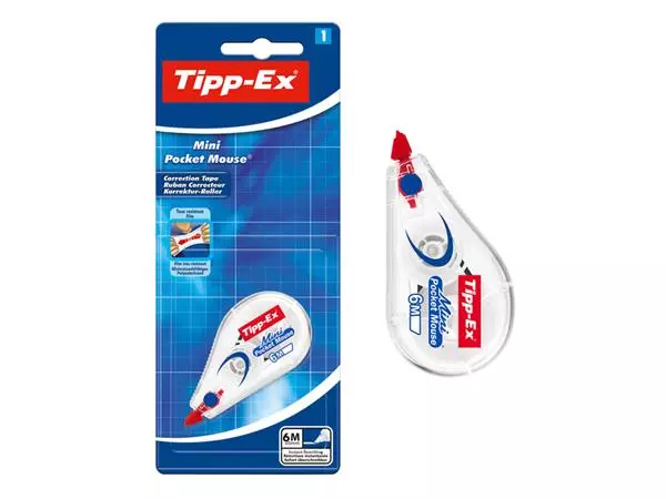 Een Correctieroller Tipp-ex mini pocket mouse 5mmx6m blister à 1 stuk koop je bij Goedkope Kantoorbenodigdheden