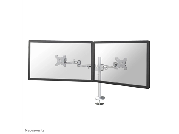 Een Monitorarm Neomounts D935DG 2x10-27" doorvoer zilvergrijs koop je bij QuickOffice BV