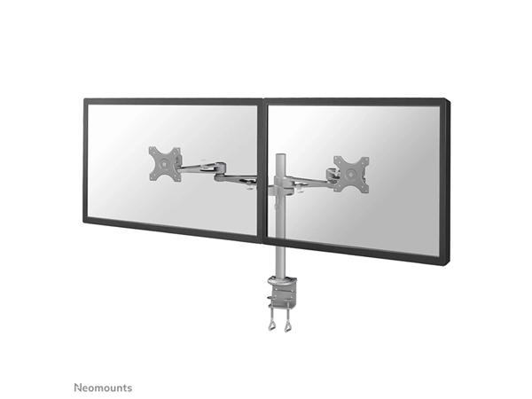 Een Monitorarm Neomounts D935D 2x10-27" met klem zilvergrijs koop je bij Tonerinktshop