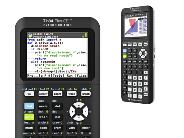 Een Rekenmachine TI-84 Plus CE-T Python Edition koop je bij Buro De Peuter