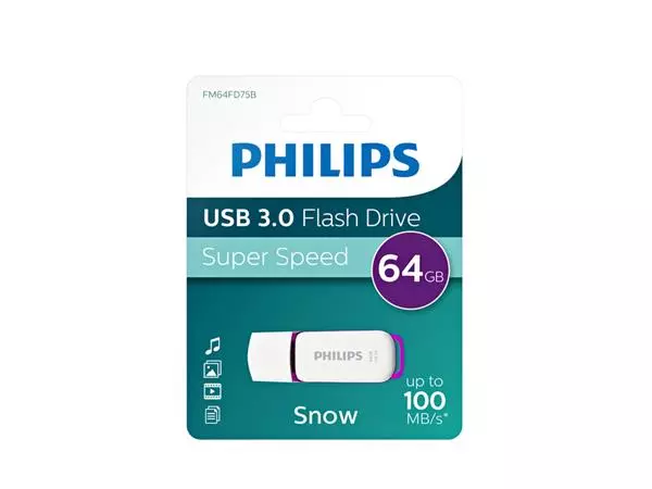 Een USB-stick 3.0 Philips Snow Edition Magic Purple 64GB koop je bij NiceSupplies.nl