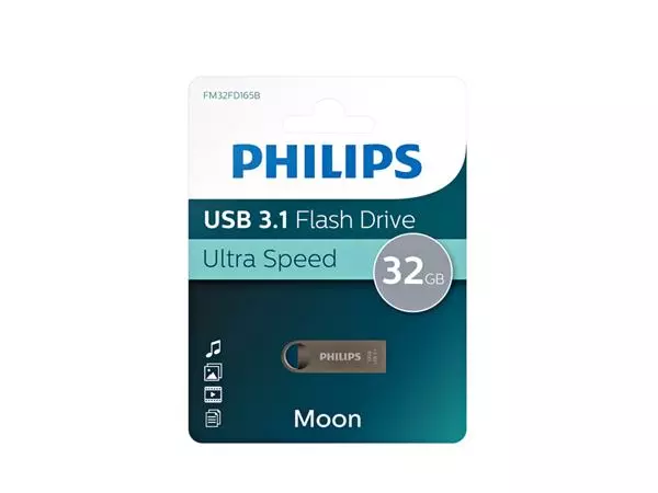 Een USB-stick 3.1 Philips Moon Space Grey 32GB koop je bij NiceSupplies.nl