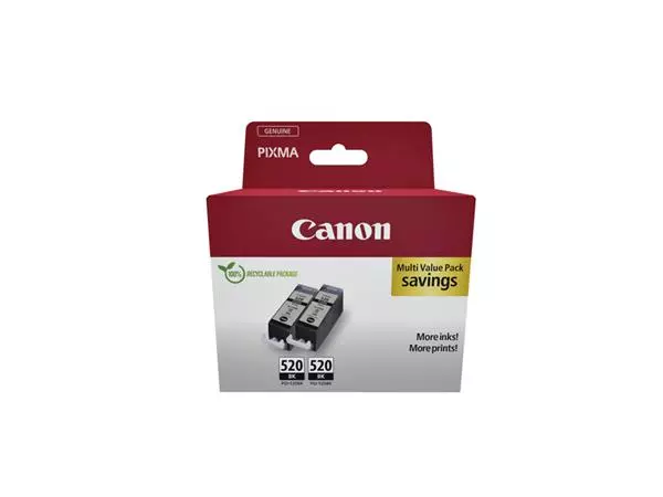 Een Cartouche d’encre Canon PGI-520 noir 2x koop je bij Van Hoye Kantoor BV