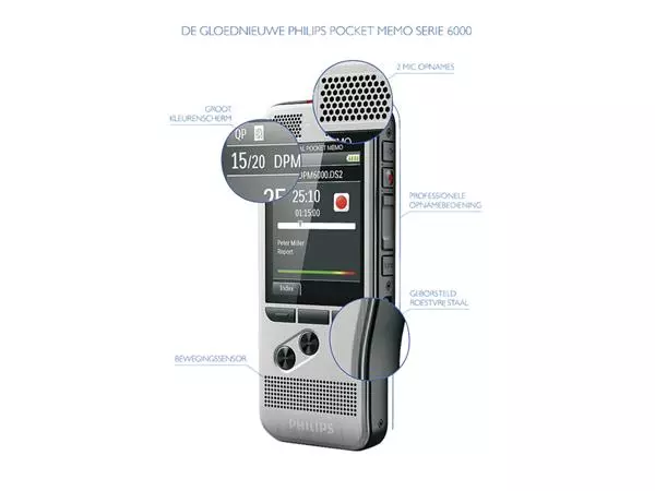 Een Dicteerapparaat Philips PocketMemo DPM6000 koop je bij Unimark Office B.V.