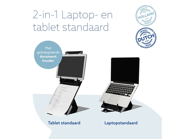 Een LAPTOPSTANDAARD R-GO RISER DUO koop je bij Kantoorvakhandel van der Heijde