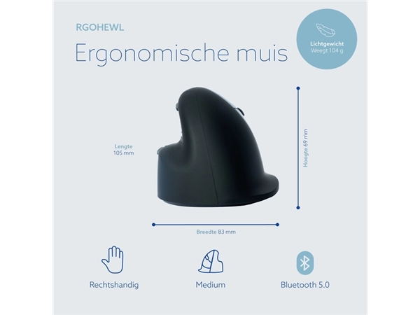 Een Muis R-Go Ergonomisch HE Break Wireless Rechts M koop je bij EconOffice