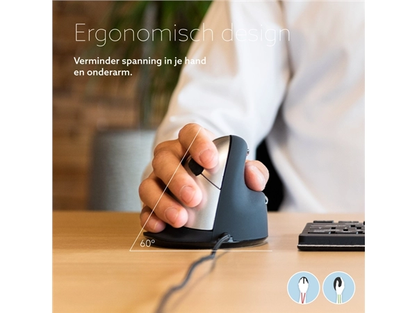 Een Muis R-Go Ergonomisch HE Break Draad Rechts L koop je bij L&N Partners voor Partners B.V.