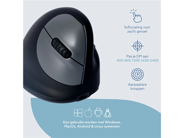 Een MUIS R-GO ERGONOMISCH HE BREAK WIRELESS RECHTS L koop je bij Kantoorvakhandel van der Heijde