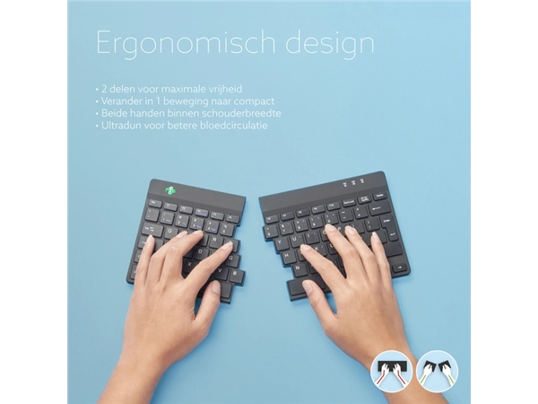 Een Ergonomisch toetsenbord R-Go Tools Split Break Qwerty zwart koop je bij Alles voor uw kantoor