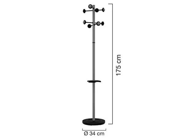 Een Kapstok Unilux Accueil staand metallic grijs koop je bij NiceSupplies.nl
