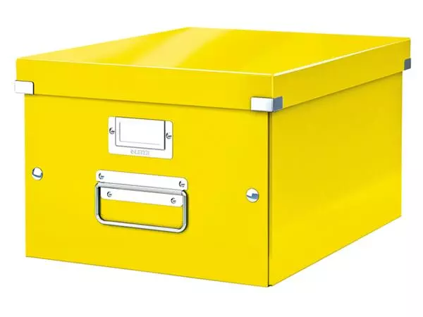 Een Opbergbox Leitz WOW Click & Store 281x200x370mm geel koop je bij EconOffice