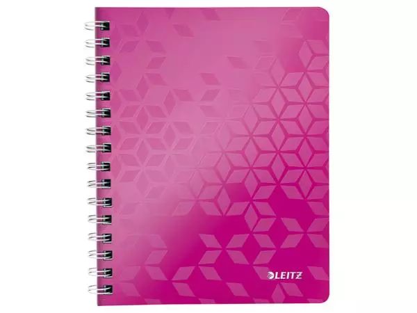 Een Notitieboek Leitz WOW A5 spiraal PP lijn roze koop je bij Kantoorvakhandel van der Heijde