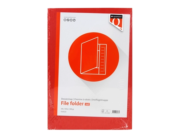 Een Dossiermap Quantore folio 300gr rood koop je bij NiceSupplies.nl