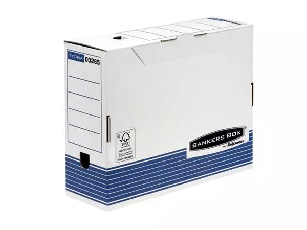 Een Archiefdoos Bankers Box System A4 100mm wit blauw koop je bij KantoorProfi België BV