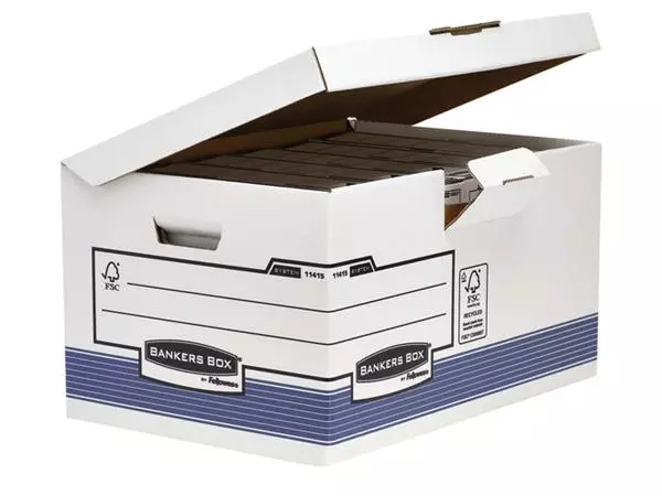 Een Archiefdoos Bankers Box System fold flip top maxi wit blauw koop je bij NiceSupplies.nl