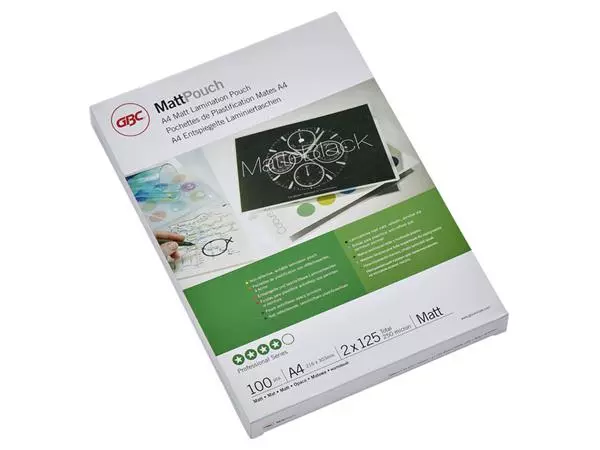 Een Lamineerhoes GBC A4 2x125micron mat 100stuks koop je bij EconOffice