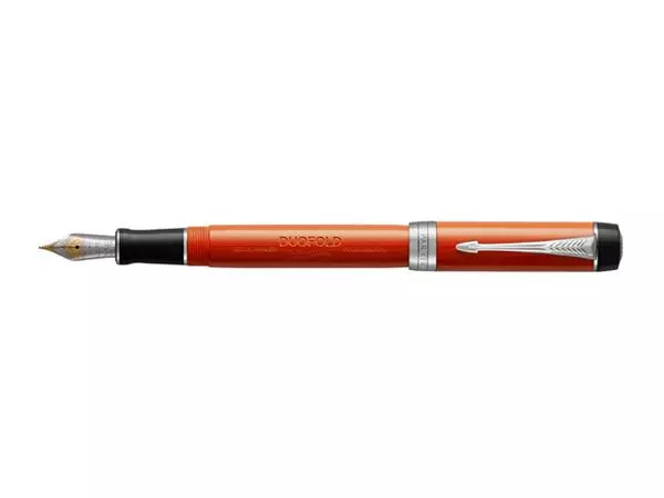 Een Vulpen Parker Duofold Classic Vintage big red lacquer 18k CT medium koop je bij Omnia 4 Office