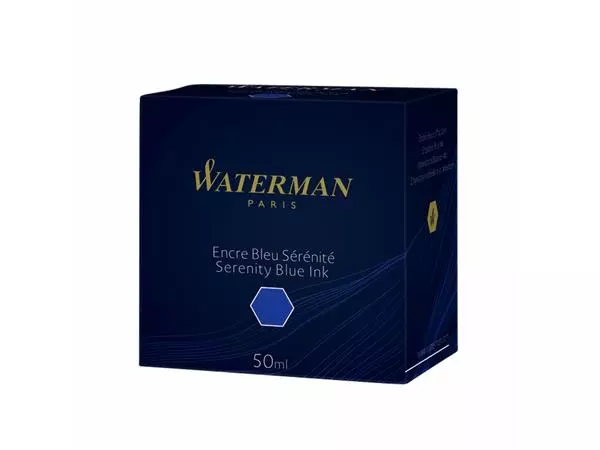 Een Vulpeninkt Waterman 50ml sereen blauw koop je bij NiceSupplies.nl