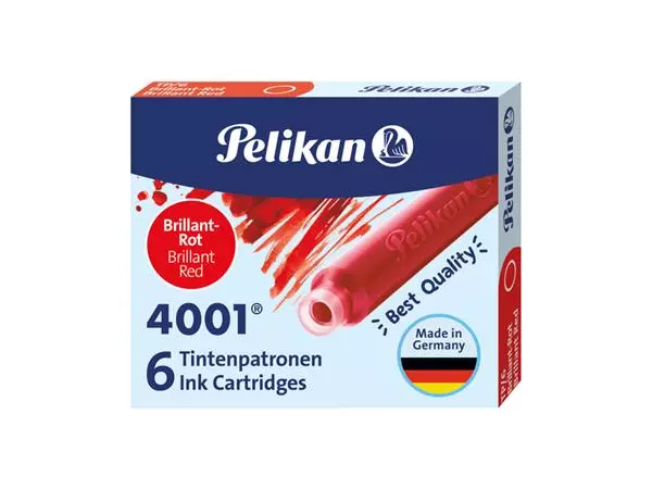 Een Inktpatroon Pelikan 4001 rood koop je bij Totaal Kantoor Goeree
