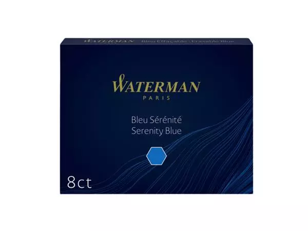 Een Inktpatroon Waterman nr 23 lang blauw pak à 8 stuks koop je bij NiceSupplies.nl