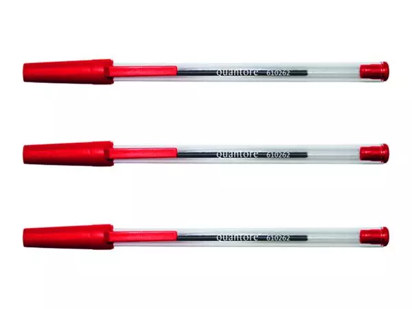 Een Balpen Quantore Stick rood medium koop je bij EconOffice
