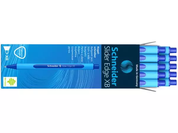 Een Balpen Schneider Slider Edge extra breed blauw koop je bij Unimark Office B.V.