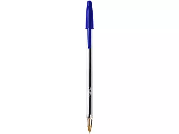 Een Balpen Bic Cristal medium blauw in tubo verpakking koop je bij Buro De Peuter