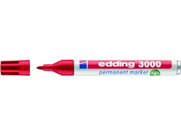 Een Viltstift edding 3000 rond 1.5-3mm rood koop je bij Goedkope Kantoorbenodigdheden