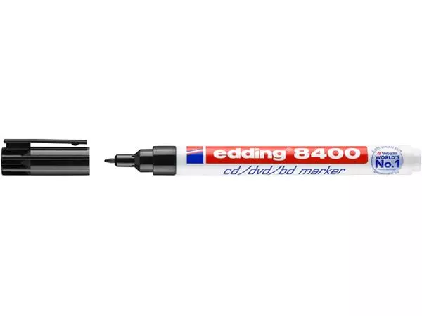 Cd marker edding 8400 rond 0.5-1.0mm zwart blister à 1 stuk