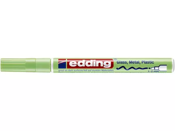 Een VILTSTIFT EDDING 751 LAK ROND 1-2MM PASTEL GROEN koop je bij Kantoorvakhandel van der Heijde