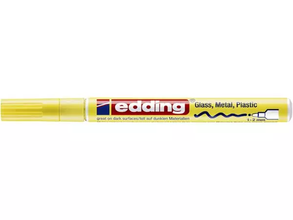 Een Viltstift edding 751 lakmarker rond 1-2mm pastel geel koop je bij Unimark Office B.V.