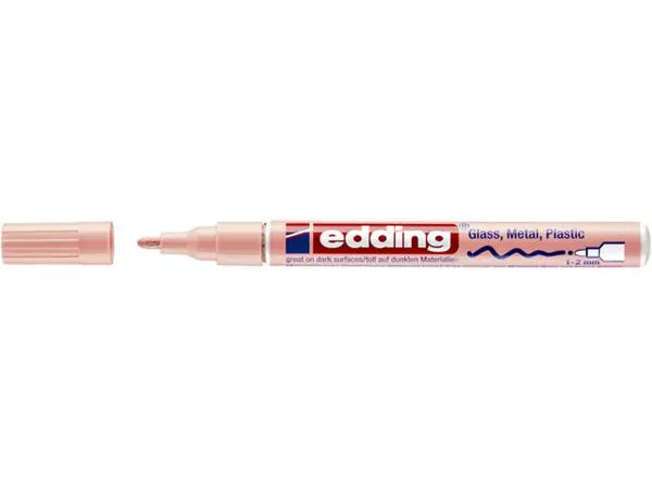 Een Viltstift edding 751 lakmarker rond 1-2mm pastel roze koop je bij Unimark Office B.V.