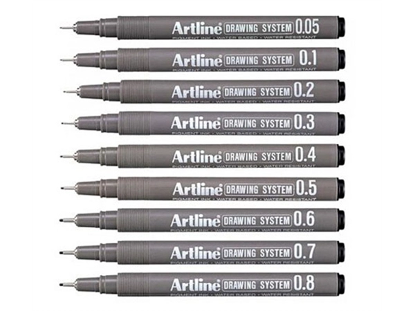 Fineliner Artline technisch 0.2mm zwart