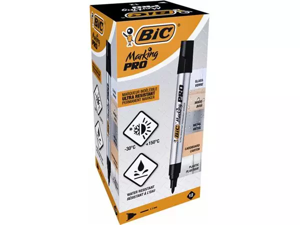 Een Viltstift Bic Pro rond medium zwart koop je bij Buro De Peuter