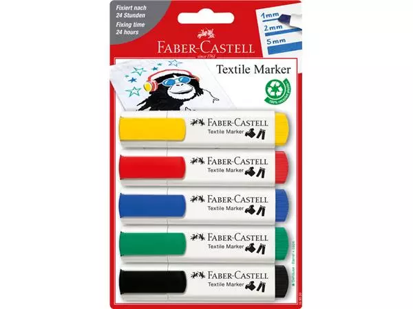 Een Viltstift Faber-Castell textiel assorti koop je bij Totaal Kantoor Goeree