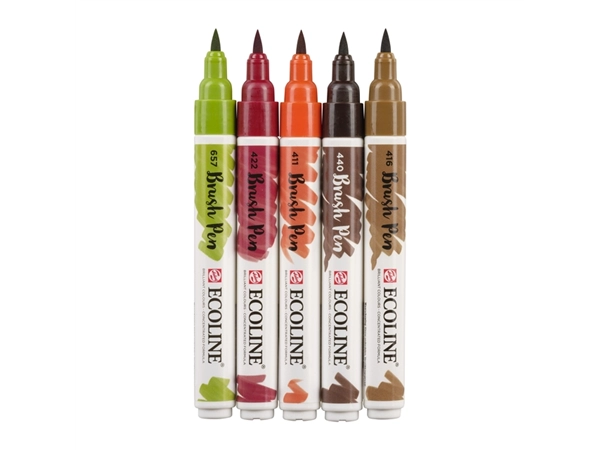 Een Brushpen Talens Ecoline set á 5 stuks herfst koop je bij NiceSupplies.nl