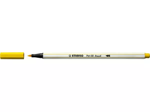 Een Brushstift STABILO Pen 568/44 geel koop je bij Van Leeuwen Boeken- en kantoorartikelen