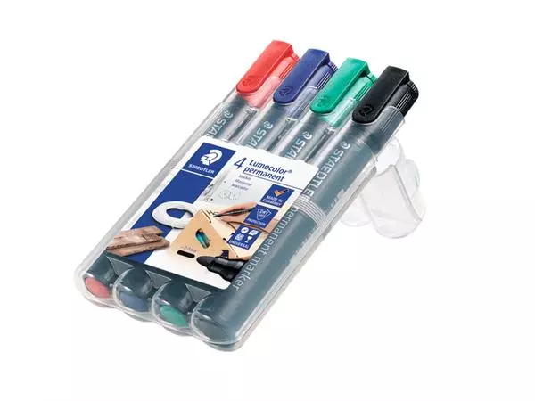 Een Viltstift Staedtler 352 rond assorti 2mm set à 4 stuks assorti koop je bij Goedkope Kantoorbenodigdheden