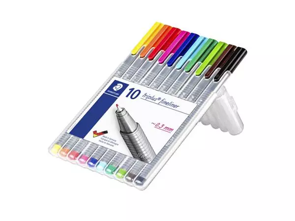 Een FINELINER STAEDTLER TRIPLUS 334 0.3MM ASS 10ST koop je bij Kantoorvakhandel van der Heijde