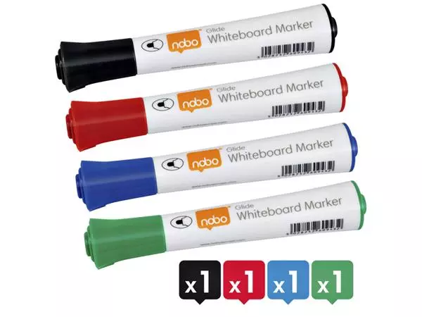 Een VILTSTIFT NOBO WHITEBOARD GLIDE ROND 3MM ASS koop je bij Kantoorvakhandel van der Heijde