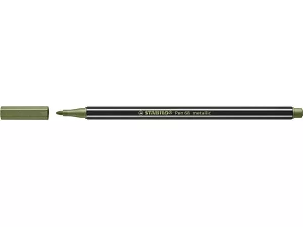 Een Viltstift STABILO Pen 68/843 medium metallic lichtgroen koop je bij Unimark Office B.V.