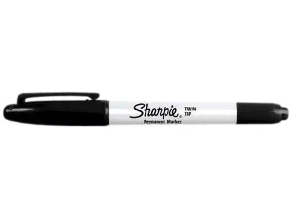 Een Viltstift Sharpie rond Twin tip ultra fijn & fijn zwart blister à 1 stuk koop je bij MV Kantoortechniek B.V.